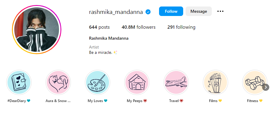 rashmika mandanna instagram